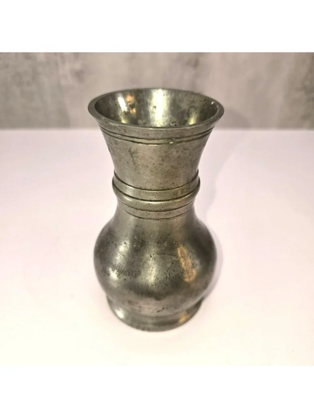 Vintage Les Etains Pewter Vase Paris France Decorative Collectible 5 In CM2355
